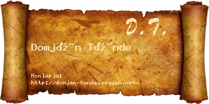 Domján Tünde névjegykártya