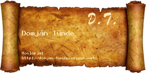 Domján Tünde névjegykártya